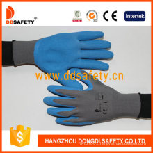 Grey Nylon with Blue Latex Foam Coated Glove